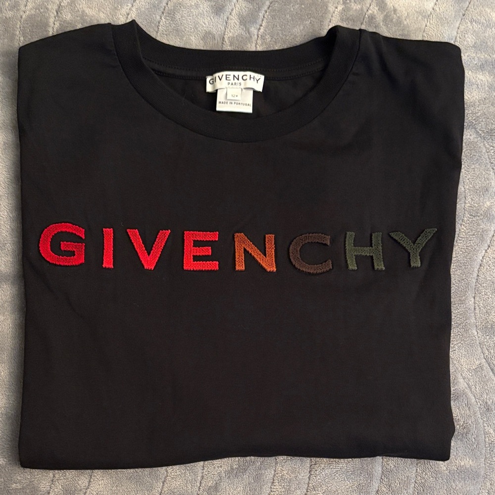 Givenchy Black Long Sleeve Tee with Gradient Logo